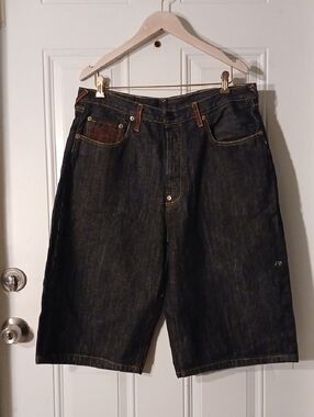 Red Monkey Company Men's Dark Denim Shorts - Classic Relaxed Fit